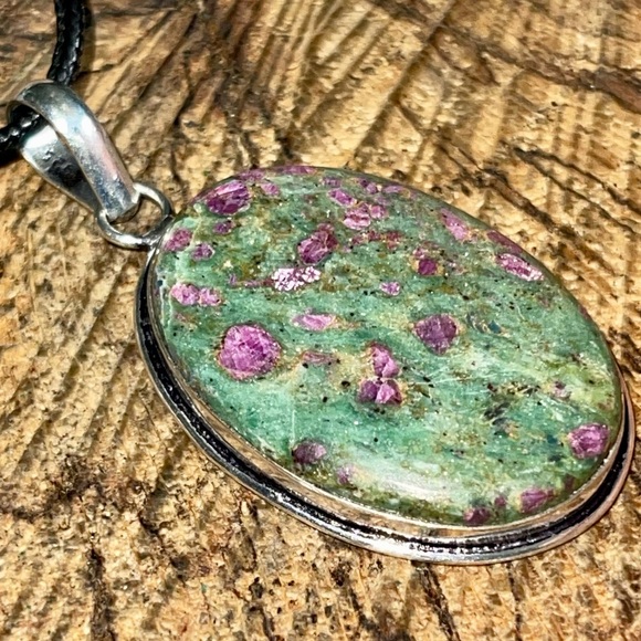 Corundum Ruby Fuchsite Pendant 2” - Picture 9 of 13